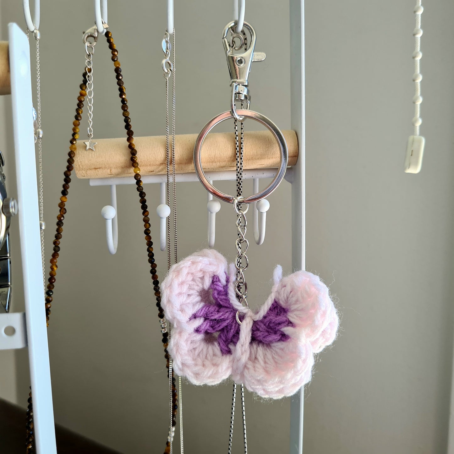 Handmade Crochet Butterfly Keychain