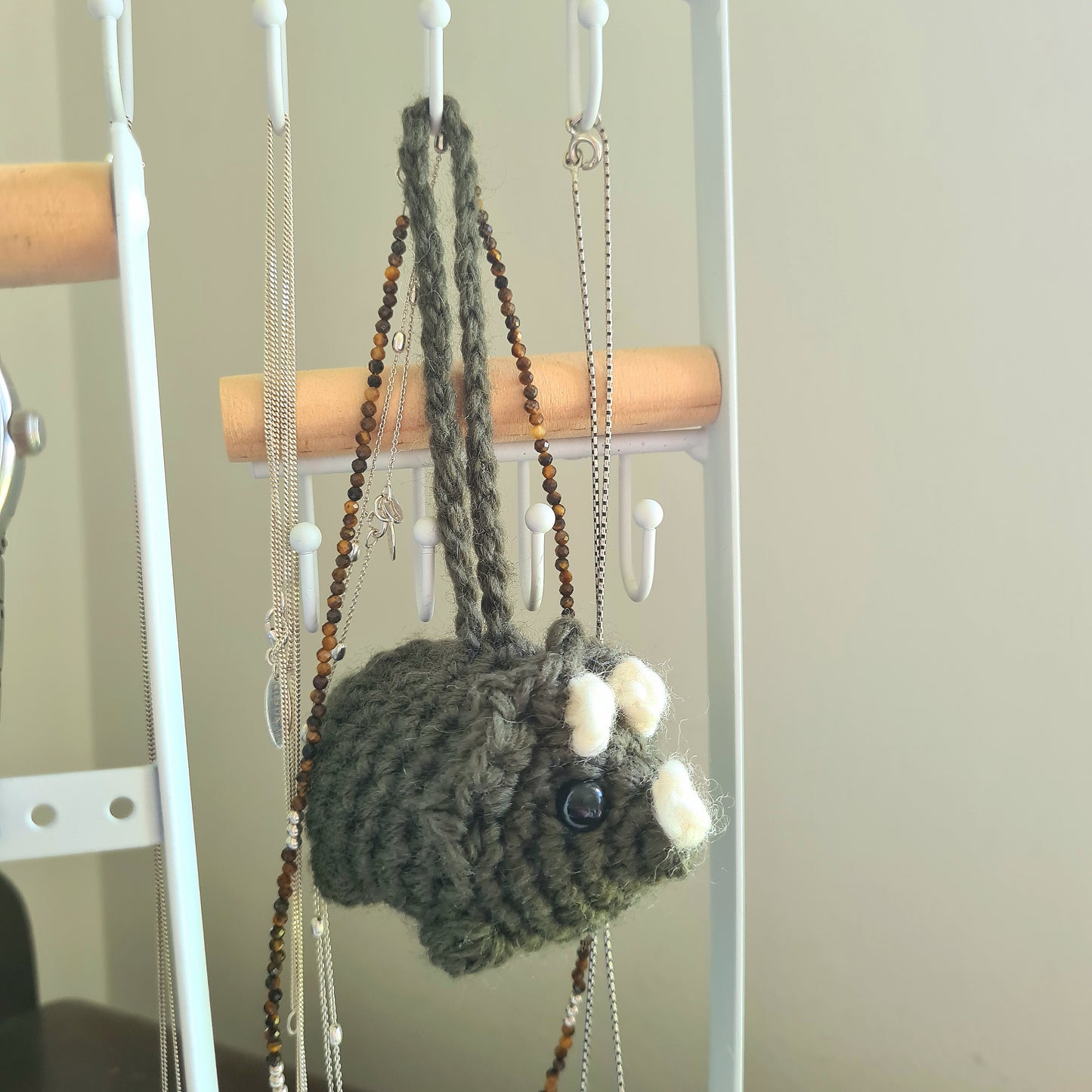 Crochet Triceratops Charm