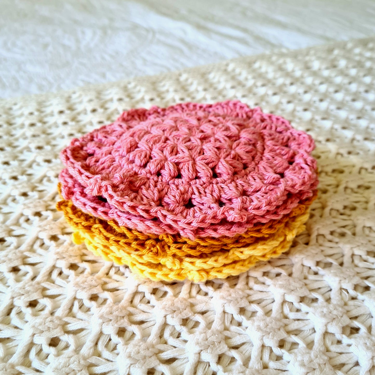 Handmade Crochet Sunset Coasters