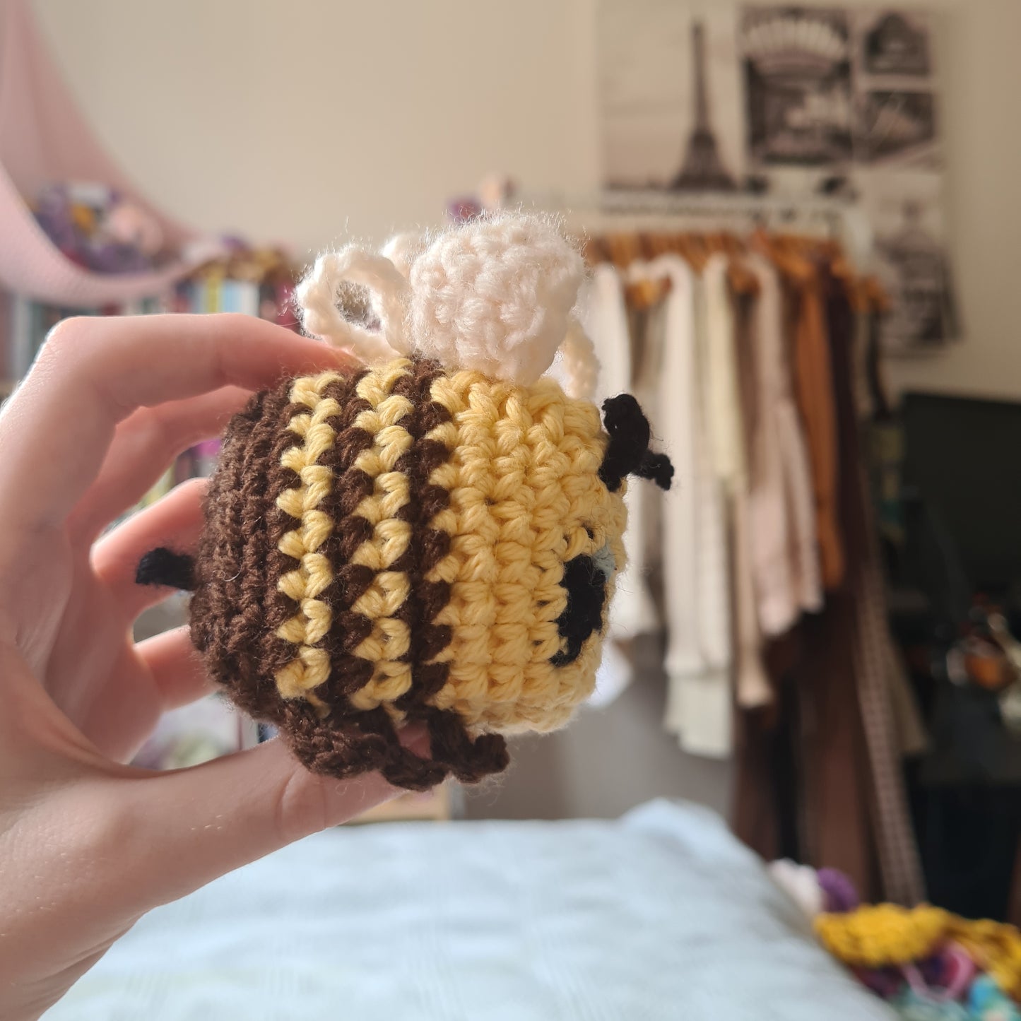 Crochet Minecraft Inspired Bee Charm