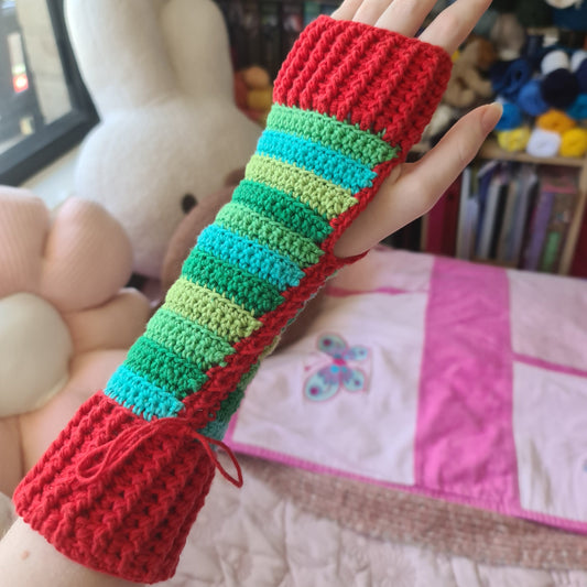 Hungry Caterpillar Inspired Gloves Crochet Pattern