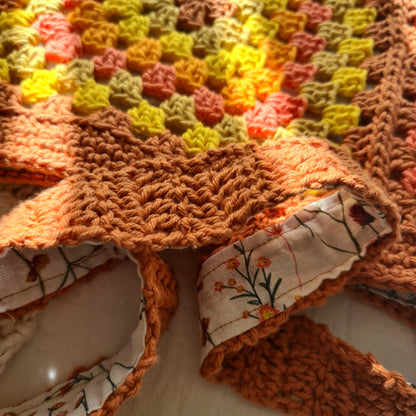 Handmade Crochet Bright Granny Square Bag