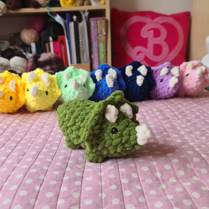 Rainbow Crochet Triceratops Plush