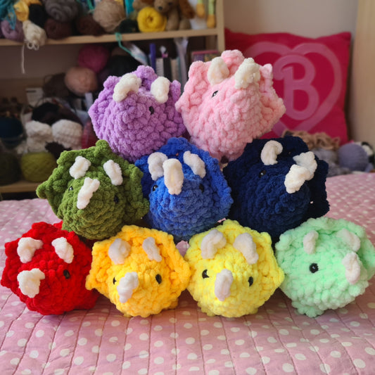 Rainbow Crochet Triceratops Plush