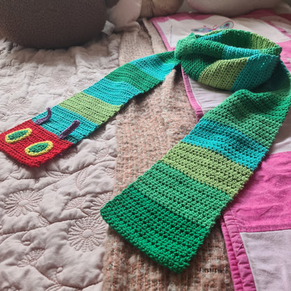 The Very Hungry Caterpillar Inspired Scarf Crochet Pattern