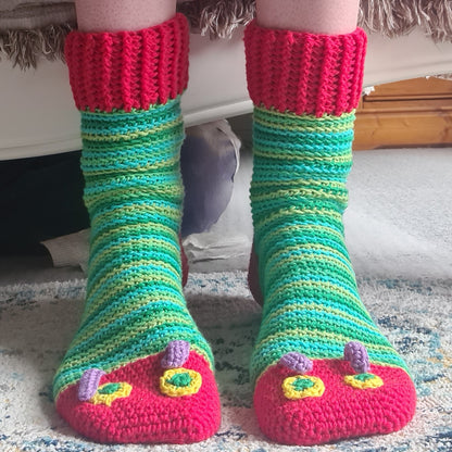 Caterpillar Socks Crochet Pattern