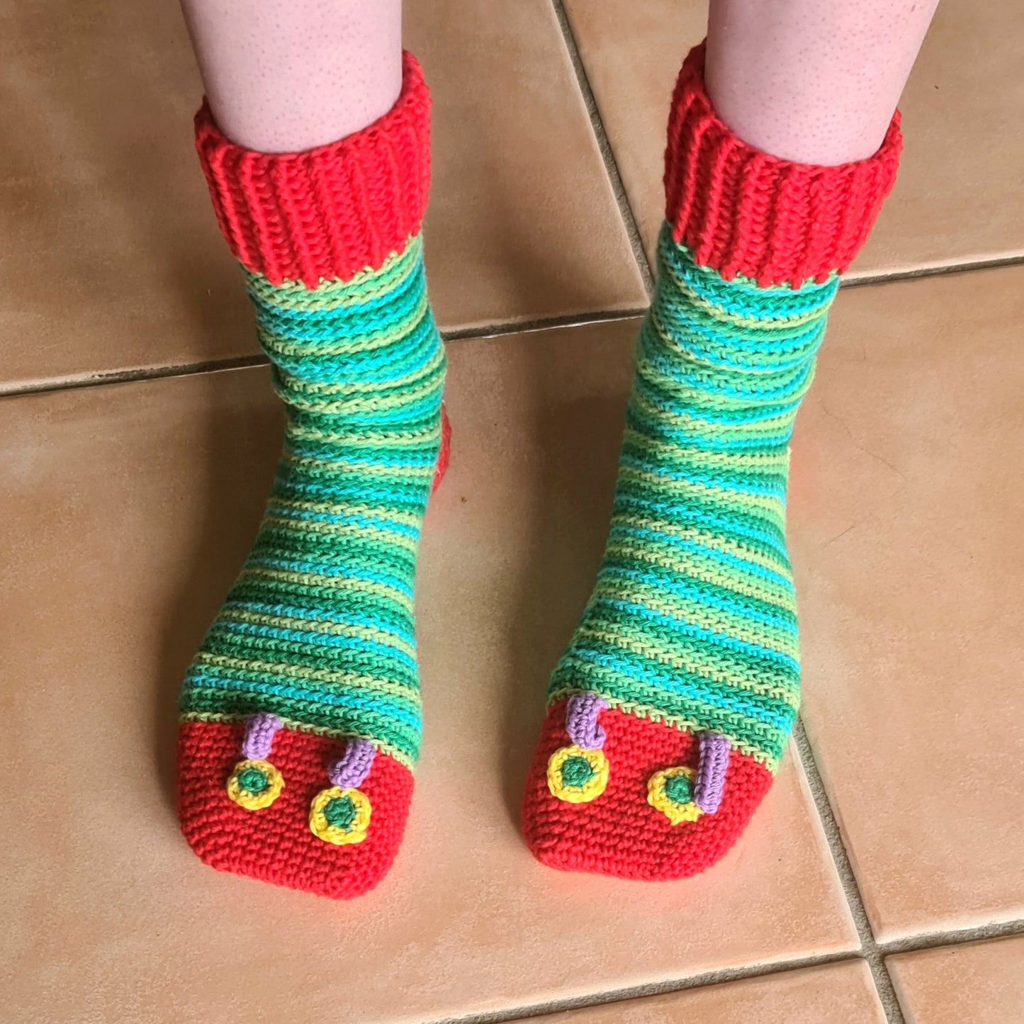 Caterpillar Socks Crochet Pattern