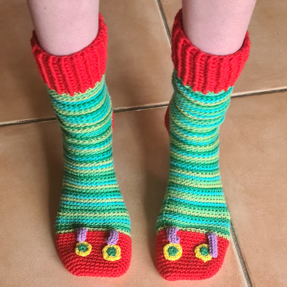 Caterpillar Socks Crochet Pattern