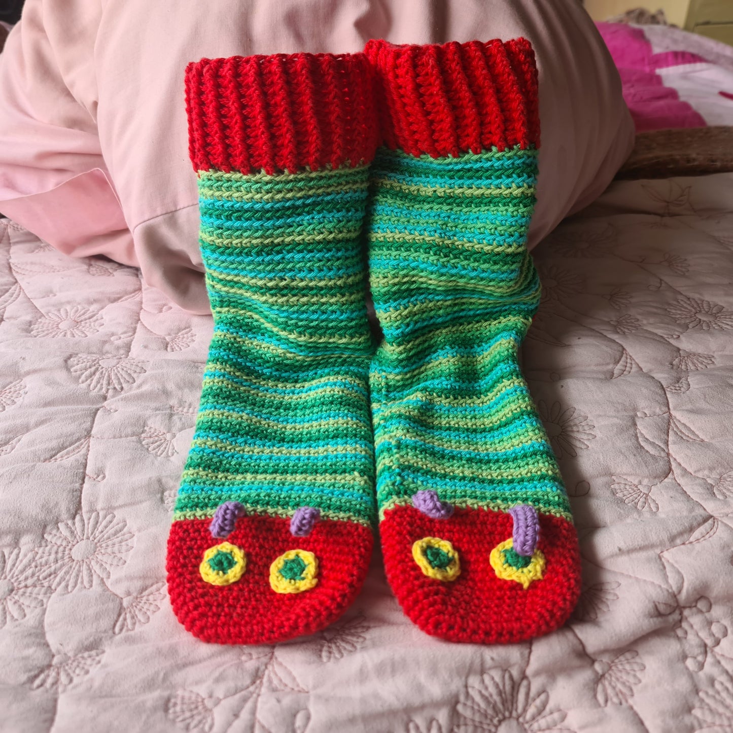 Caterpillar Socks Crochet Pattern