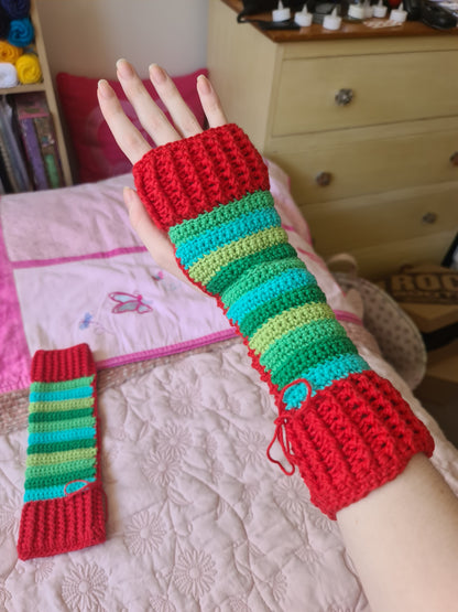 Hungry Caterpillar Inspired Gloves Crochet Pattern