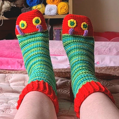 Caterpillar Socks Crochet Pattern