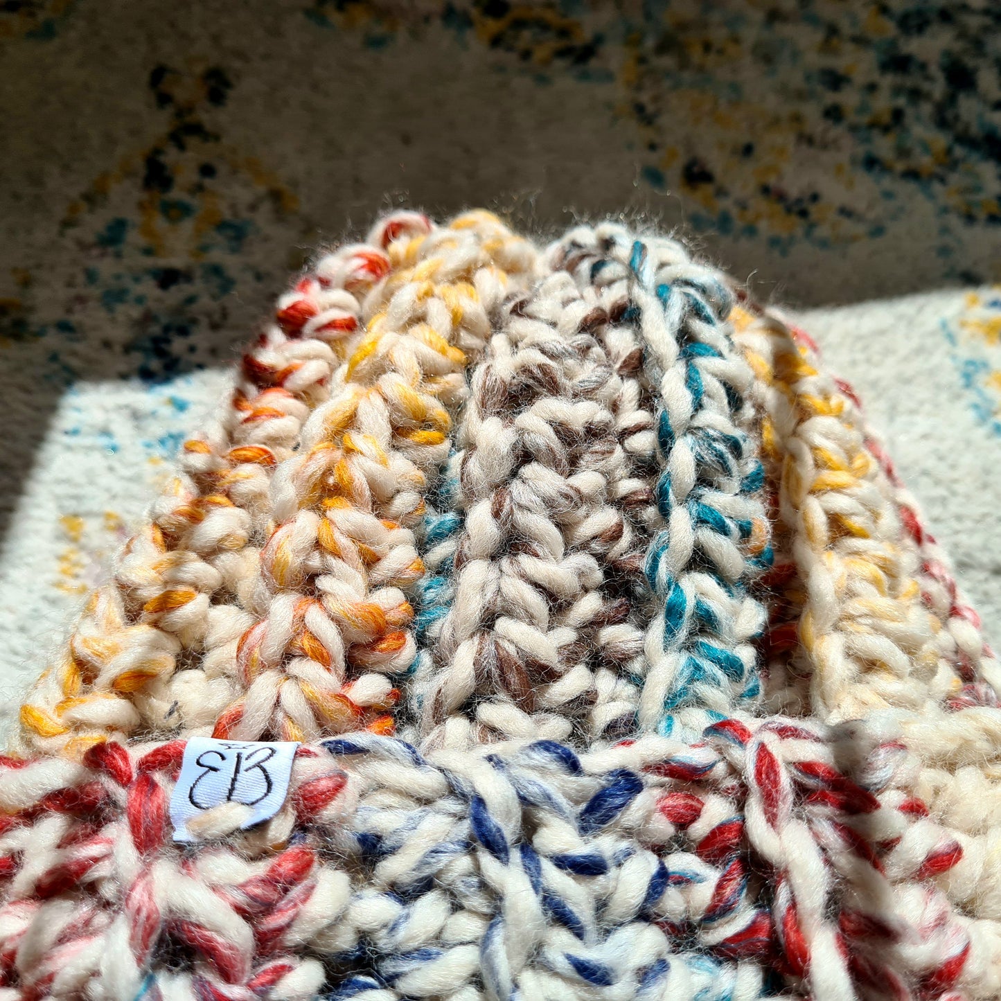 Chunky Crochet Rainbow Beanie