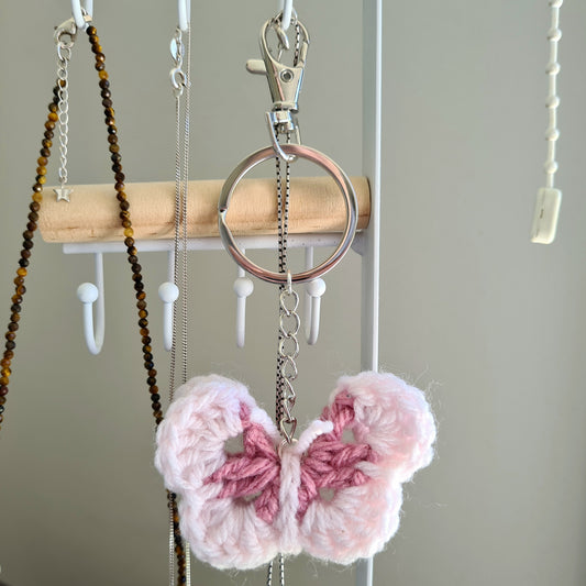 Handmade Crochet Butterfly Keychain