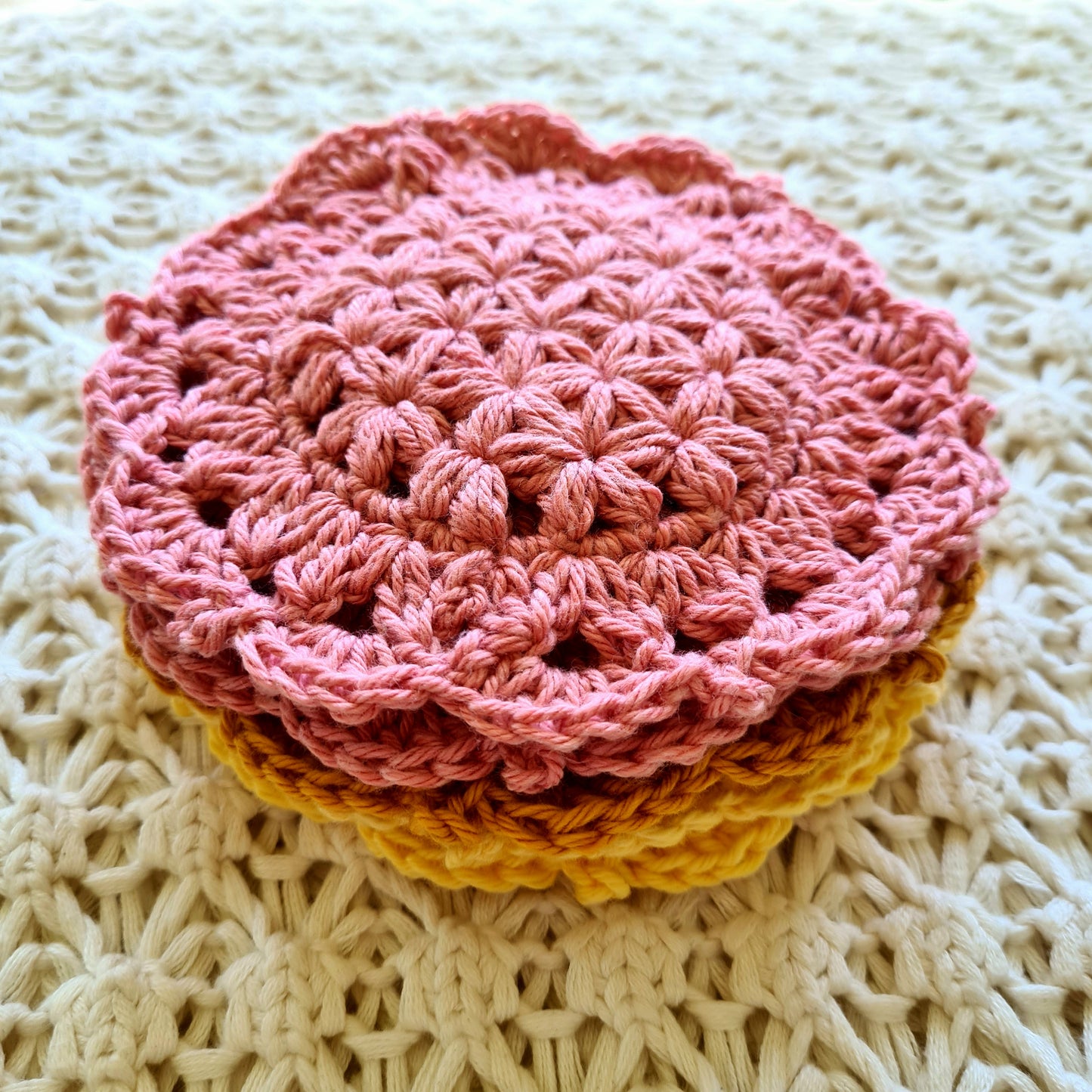 Handmade Crochet Sunset Coasters