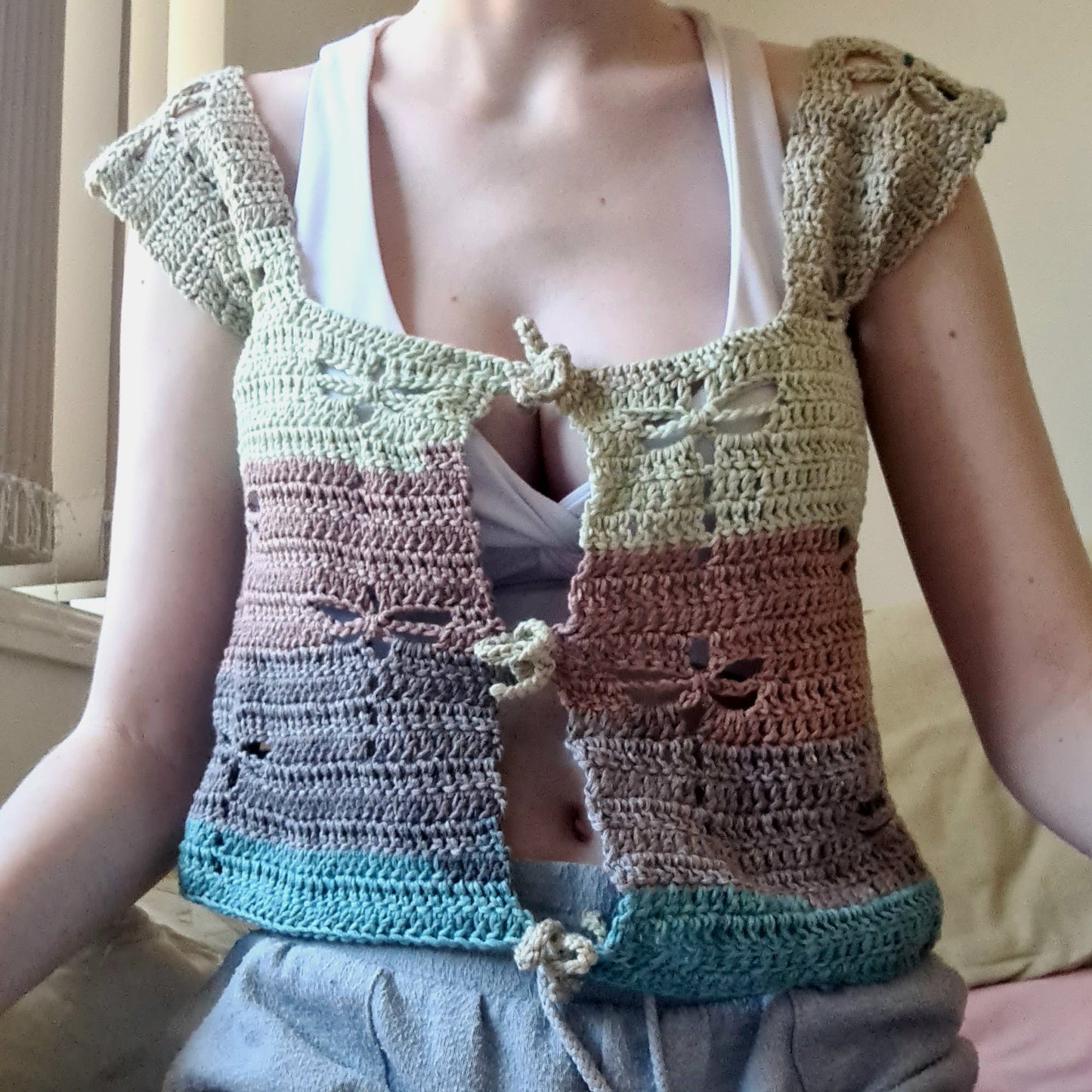 Handmade Crochet Dragonfly Top