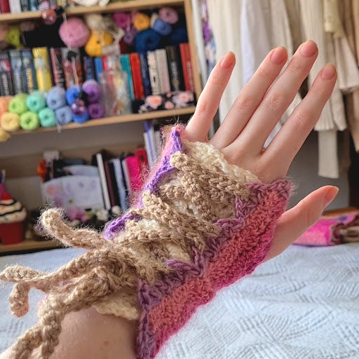 Crochet Corset Style Gloves Pattern
